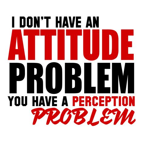 I don't have an attitude problem; you have a perception problem.